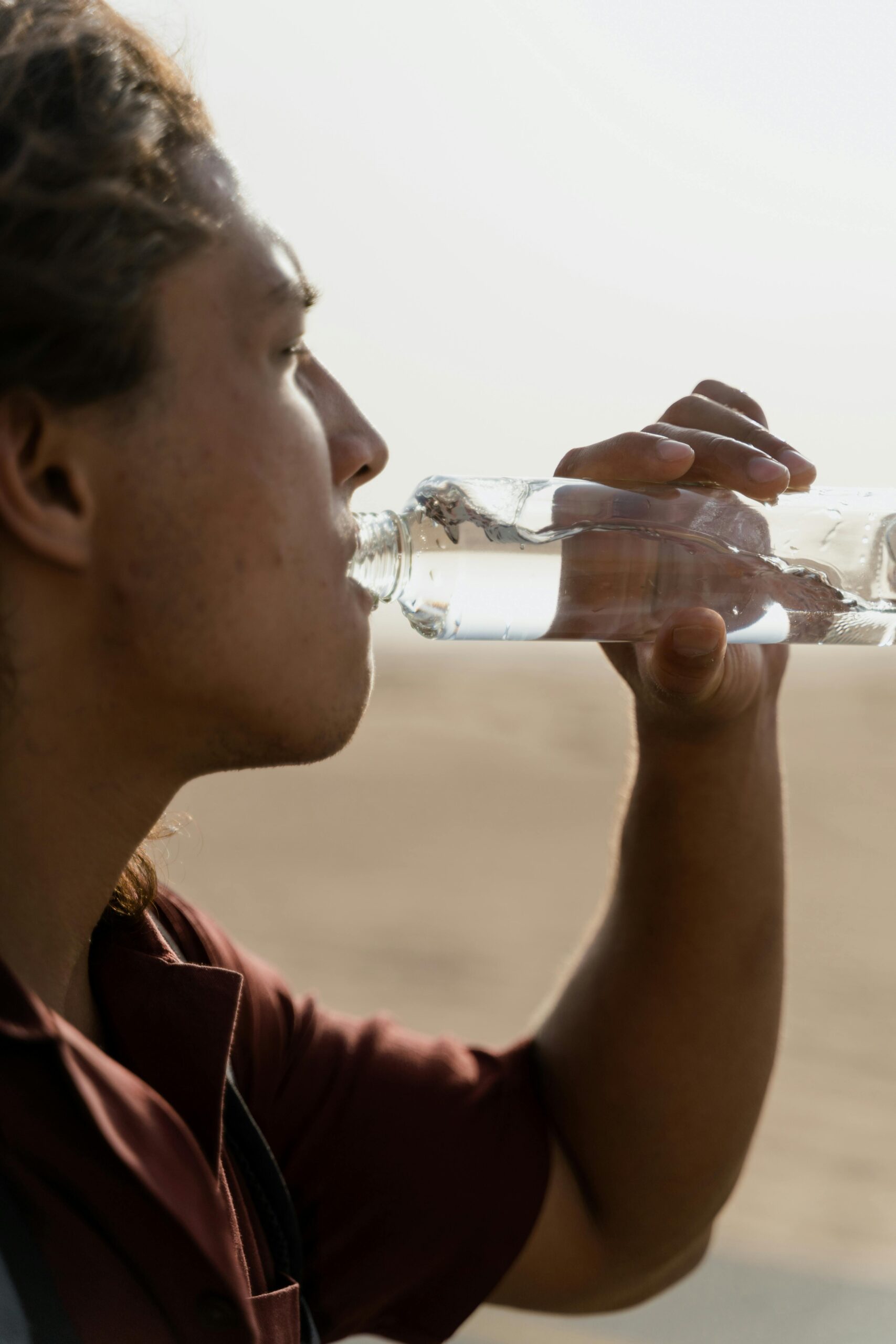 A man drinking water A man drinking water
